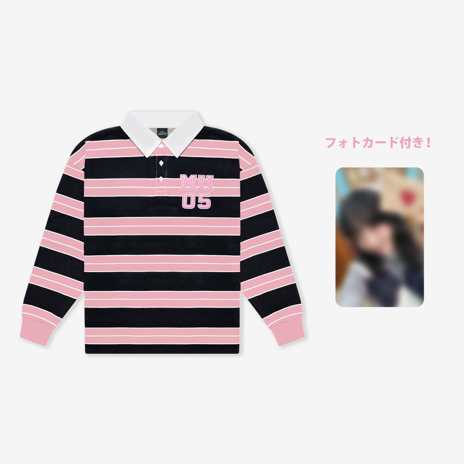 「ＥＸＩＴのアヤシイＴＶ」プレミアム席　Tシャツ　うちわ　ステッカー3点セット HORIZONTALLY-STRIPED SHIRT - MIIHI【M】/ NiziU『Live with U