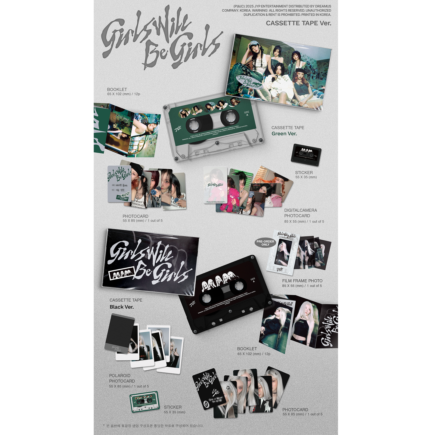 ITZY 10th Mini Album『Girls Will Be Girls』CASSETTE TAPE Ver.【수입반】2종 세트