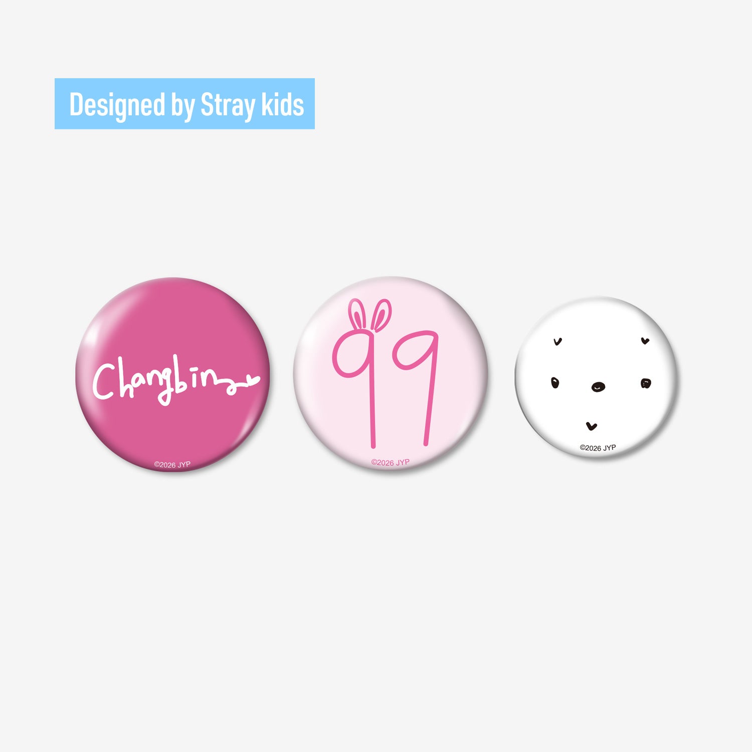 BADGE SET (3PIECES) - Changbin / Stray Kids『World Tour 』 – JYP