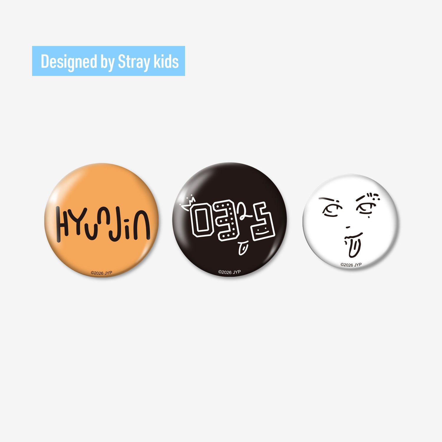 BADGE SET (3PIECES) - Hyunjin / Stray Kids『World Tour 』 – JYP