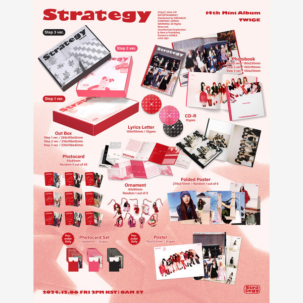 TWICE 14TH MINI ALBUM『STRATEGY』【輸入盤】3バージョンセット