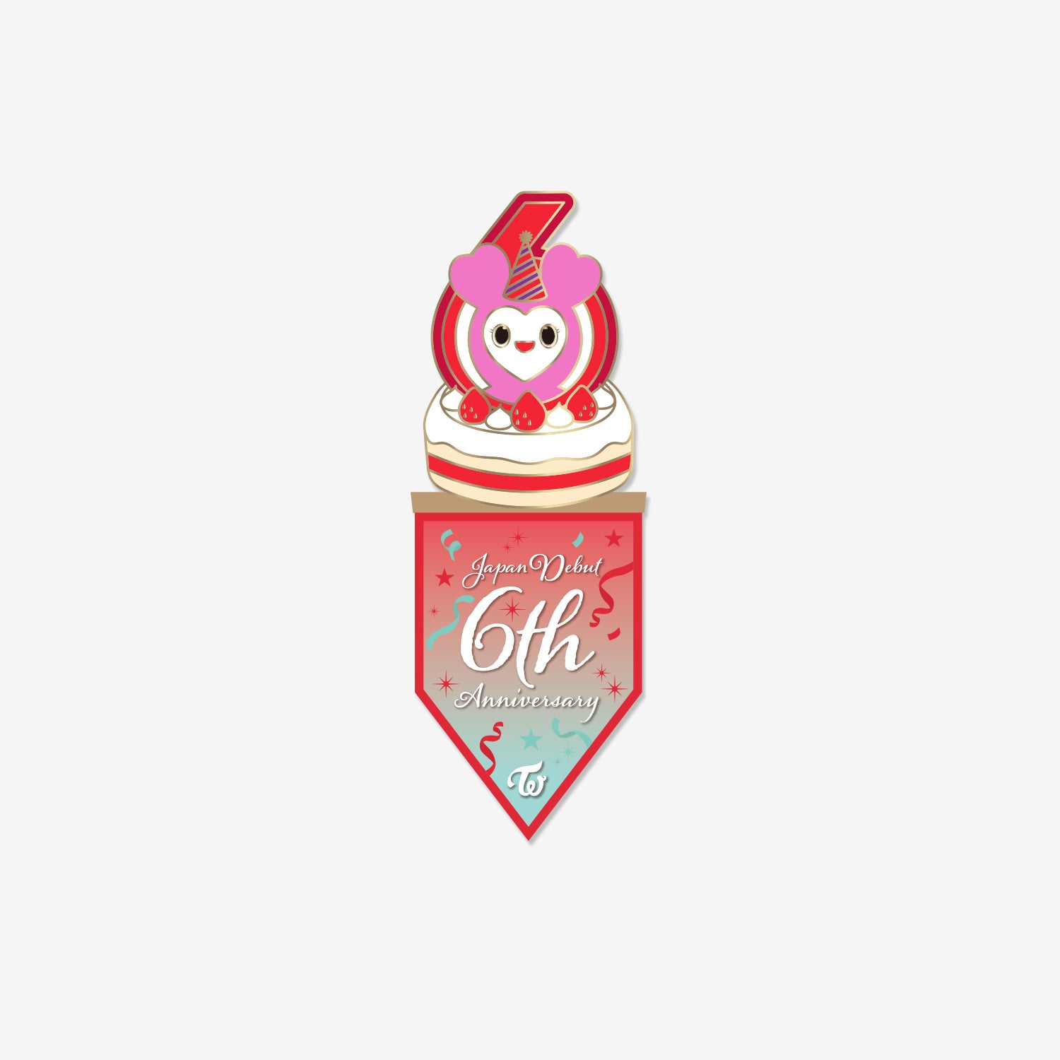LOVELY FLAG PIN BADGE - CHAEYOUNG / TWICE『JAPAN DEBUT  6th Anniversary』