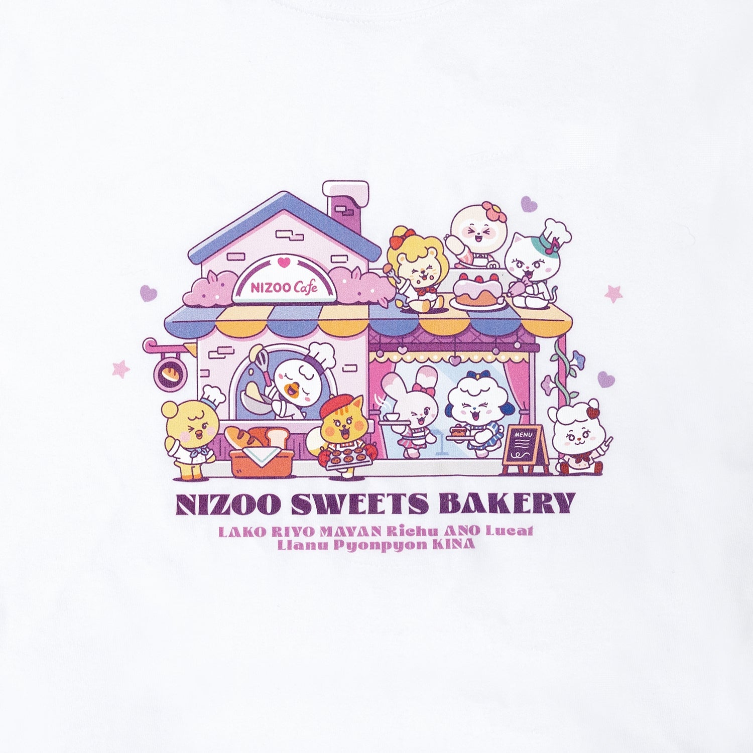 NIZOO SWEETS BAKERY Tシャツ T-SHIRT【M】/ NiziU『NIZOO SWEETS BAKERY』 – JYP JAPAN ONLINE STORE