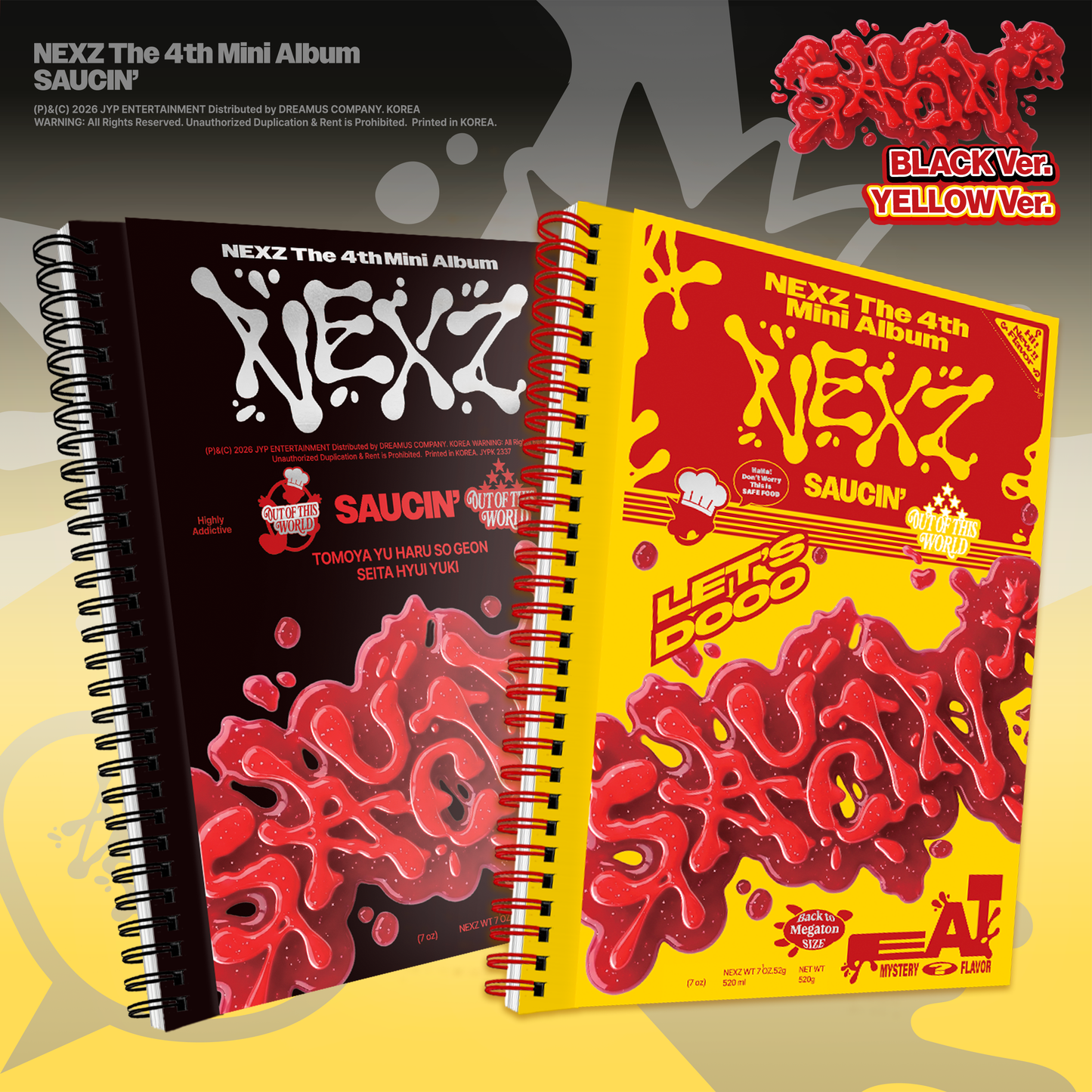 NEXZ The 4th Mini Album 『SAUCIN’』[BLACK ver. / YELLOW ver.] 2버전 랜덤