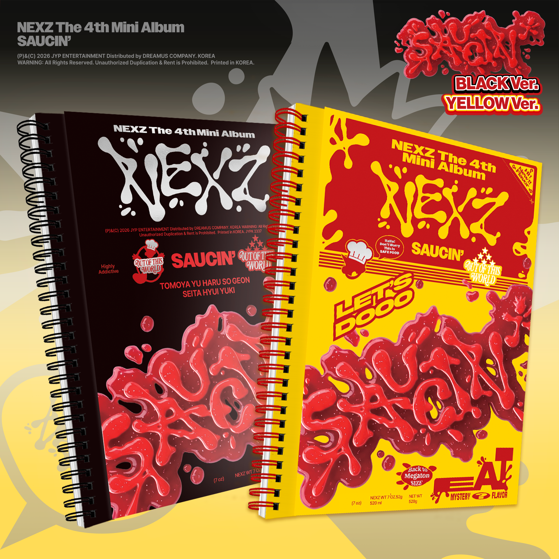 NEXZ The 4th Mini Album『SAUCIN'』[BLACK ver. / YELLOW ver.] 2