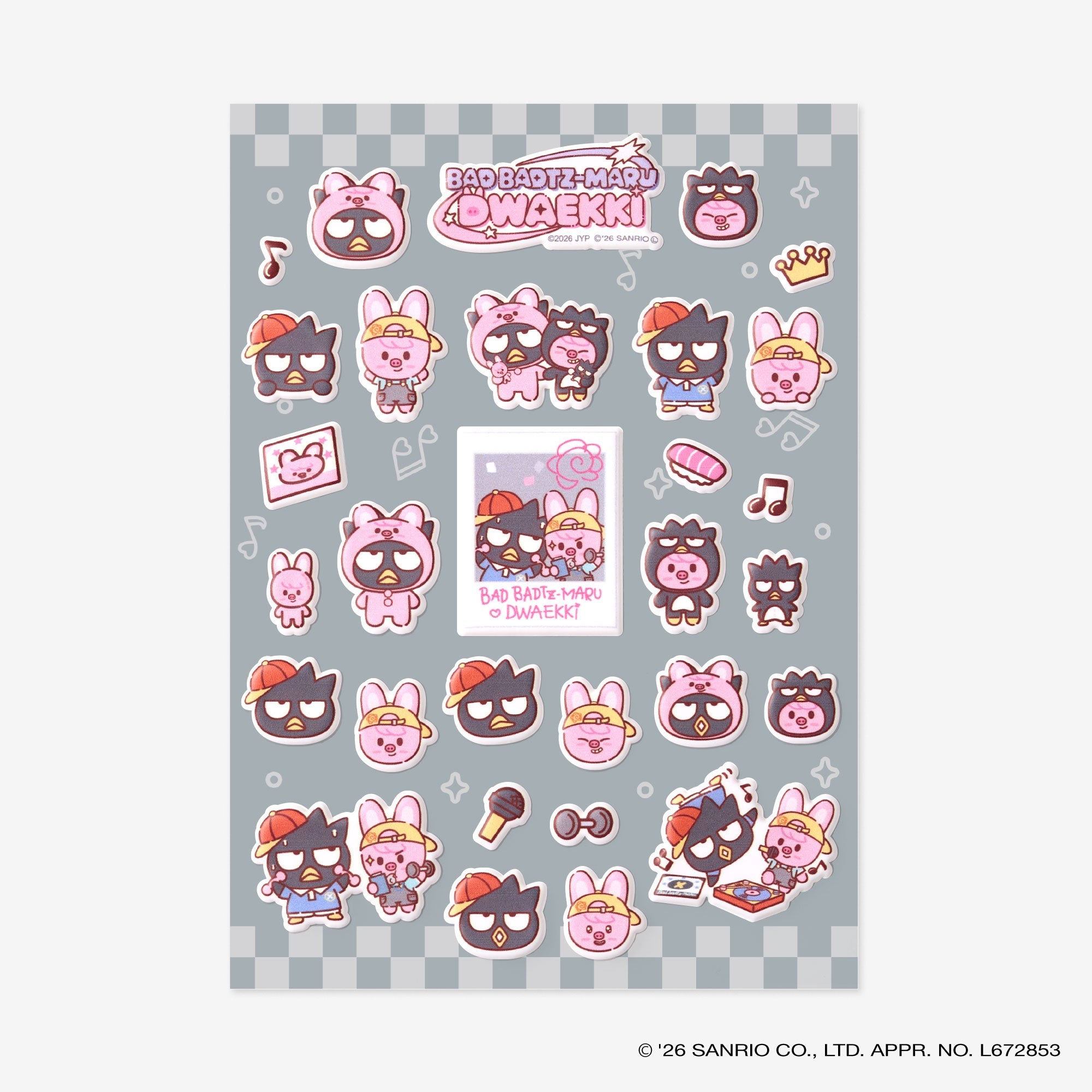 SKZOO×SANRIO CHARACTERS STICKER - DWAEKKI x BAD BADTZ-MARU / Stray