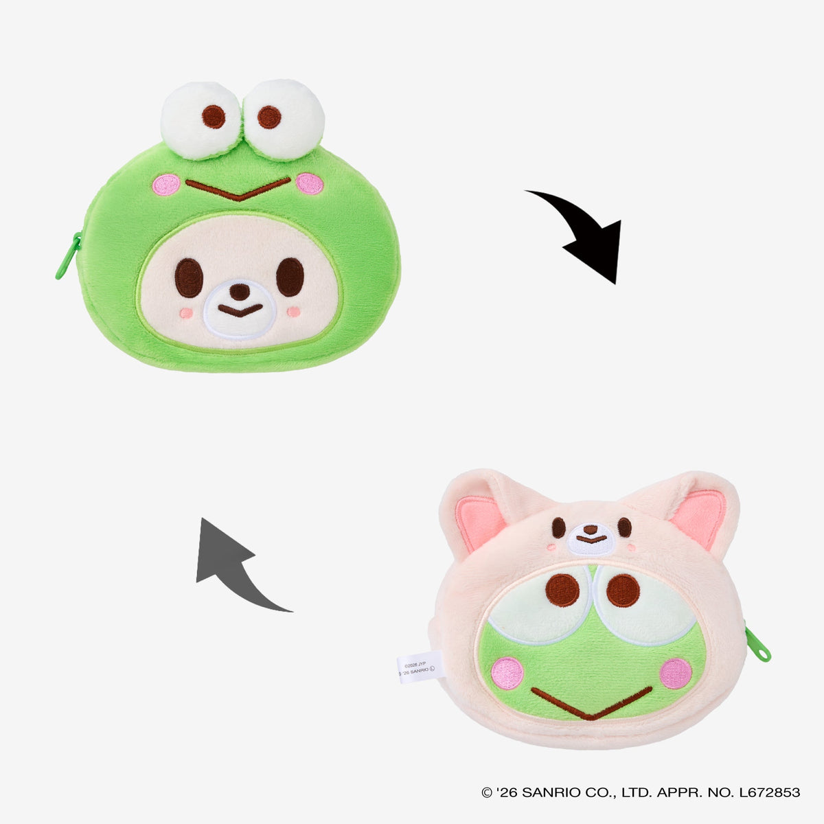 SKZOO×SANRIO CHARACTERS REVERSIBLE POUCH - FoxI.Ny x KEROKEROKEROPPI / Stray Kids『World Tour <RUN IT JAPAN>』