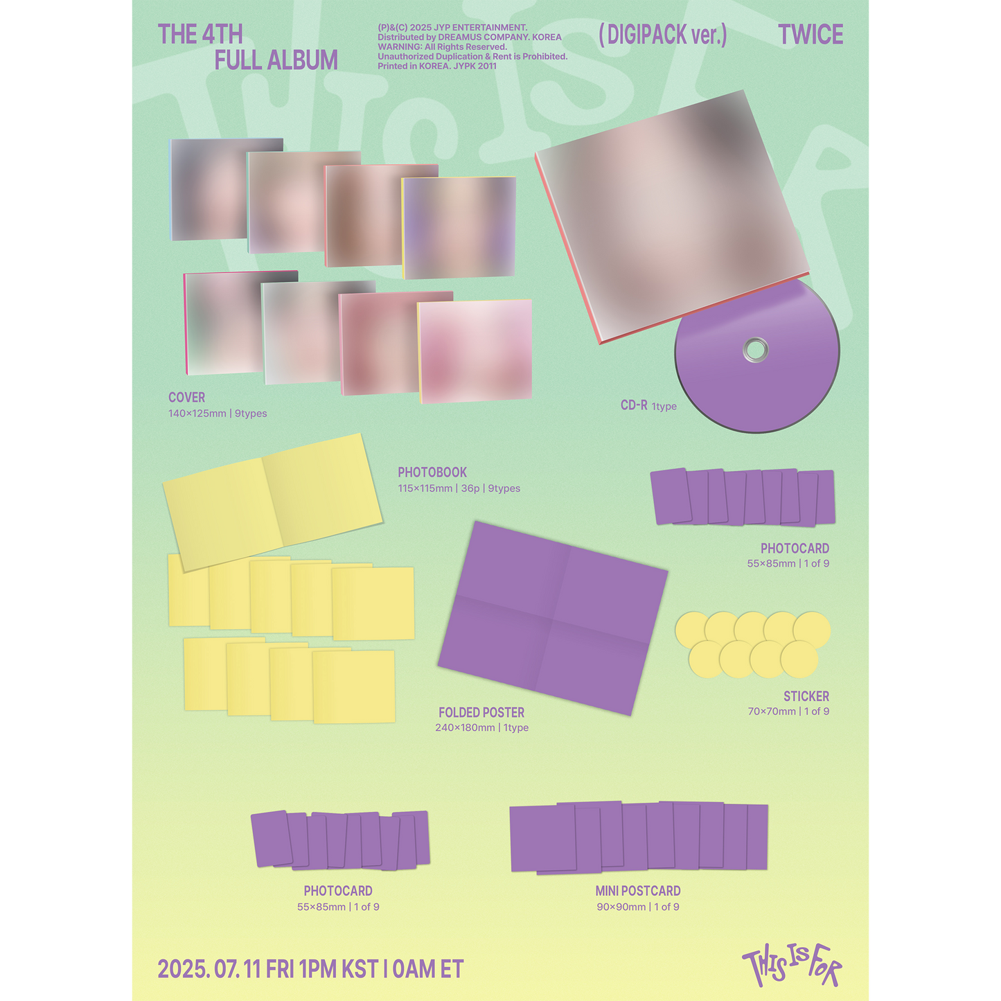 TWICE 4TH FULL ALBUM 「THIS IS FOR」5 형태 세트