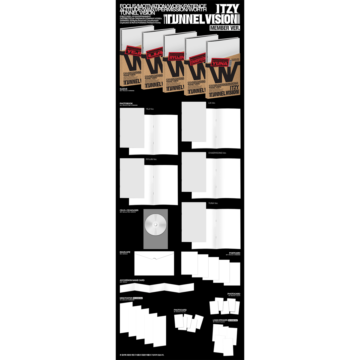 ITZY 11th Mini Album『TUNNEL VISION』全形態セット