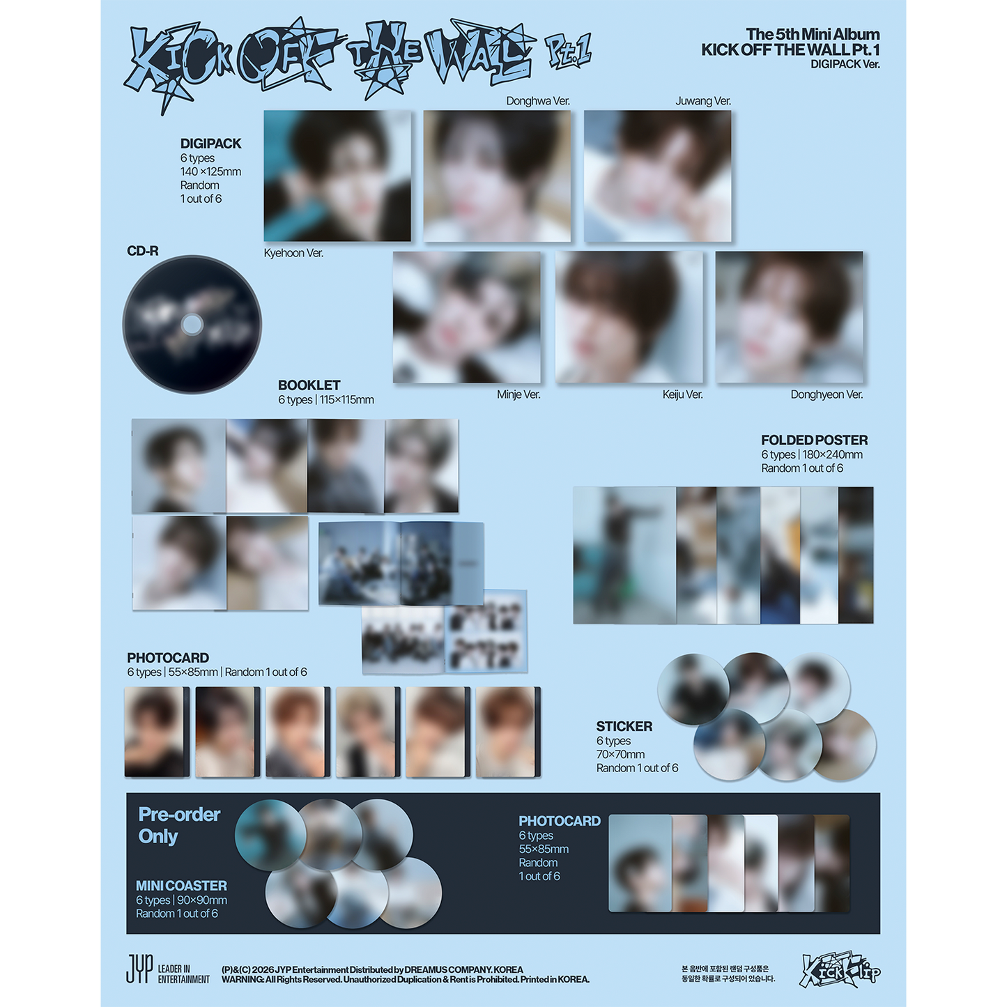KickFlip 5th Mini Album "KICK OFF THE WALL Pt. 1" DIGIPACK Ver. 6종 랜덤