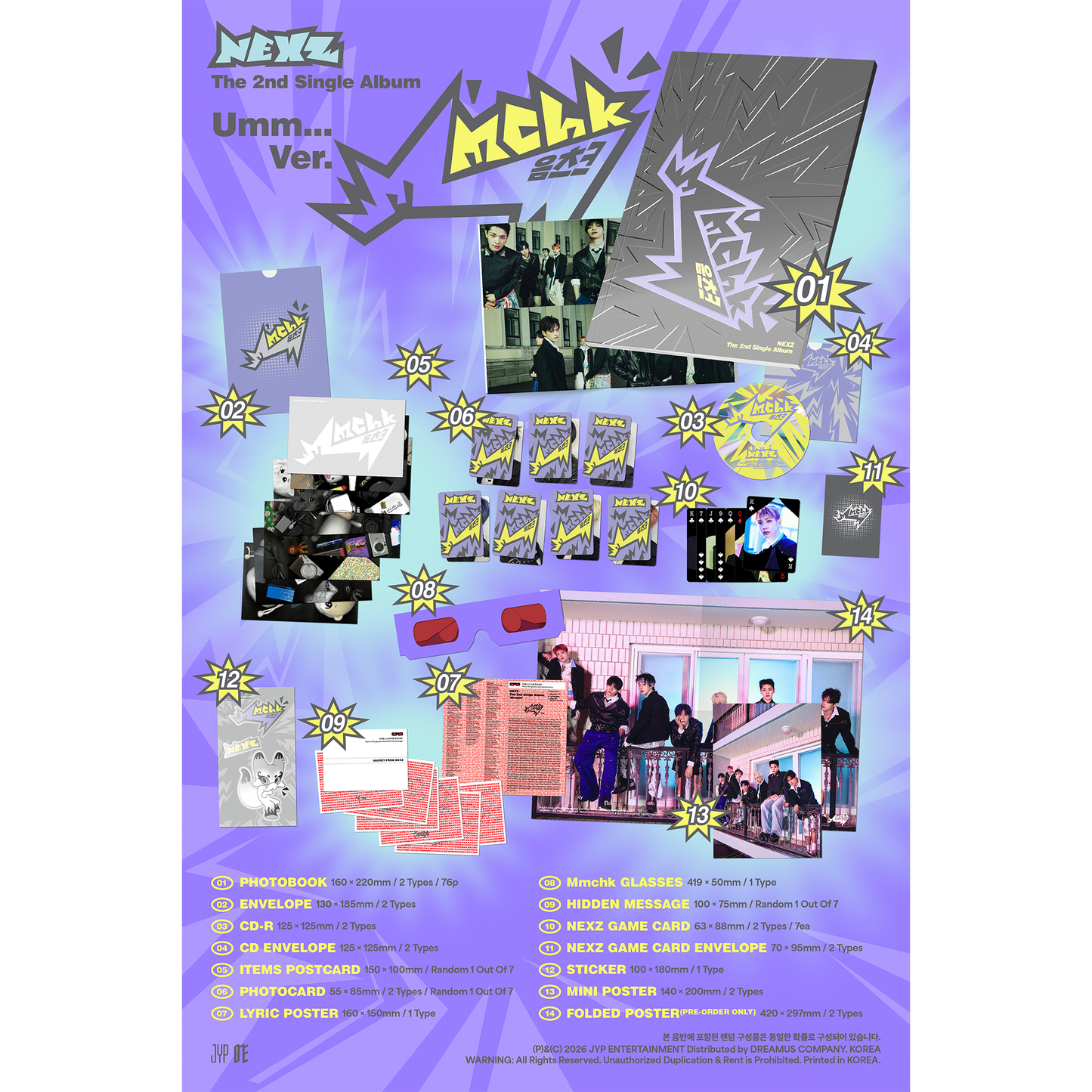 NEXZ The 2nd Single Album "Mmchk" [Umm… ver. / Chk! ver.] 2バージョンランダム