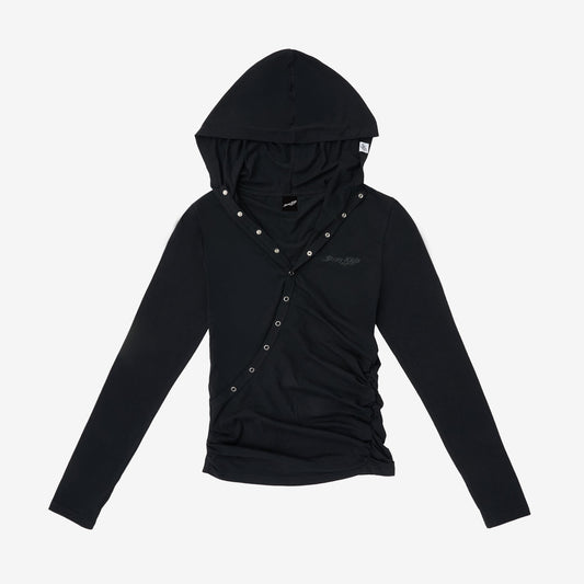 HOOD LONG SLEEVE T-SHIRT / BLACK【M】/ Stray Kids『World Tour <RUN IT JAPAN>』