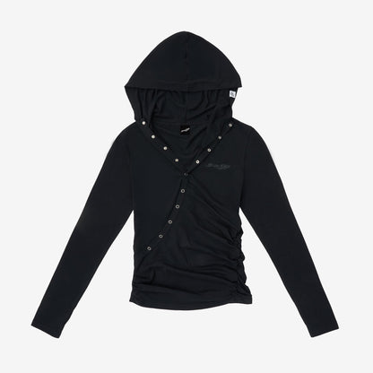 HOOD LONG SLEEVE T-SHIRT / BLACK【L】/ Stray Kids『World Tour <RUN IT JAPAN>』