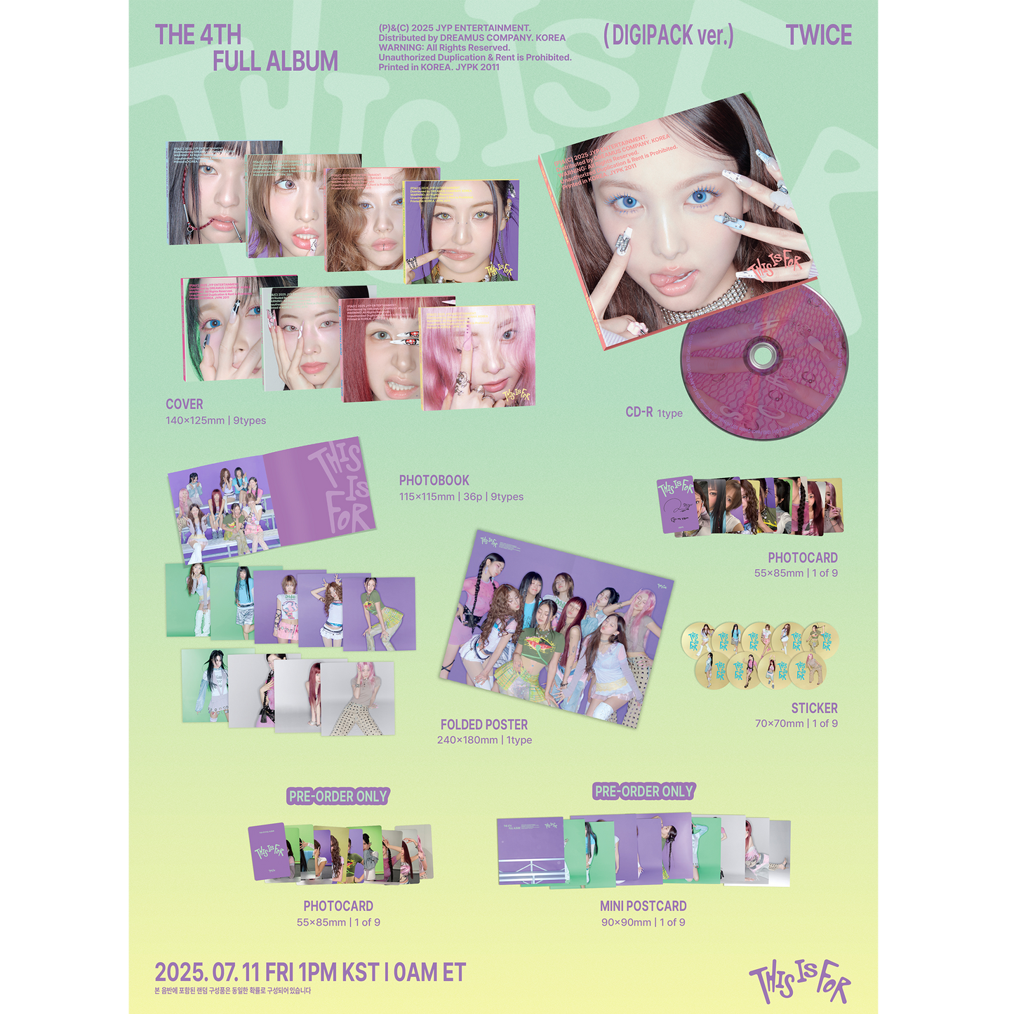 TWICE 4TH FULL ALBUM 「THIS IS FOR」5 형태 세트